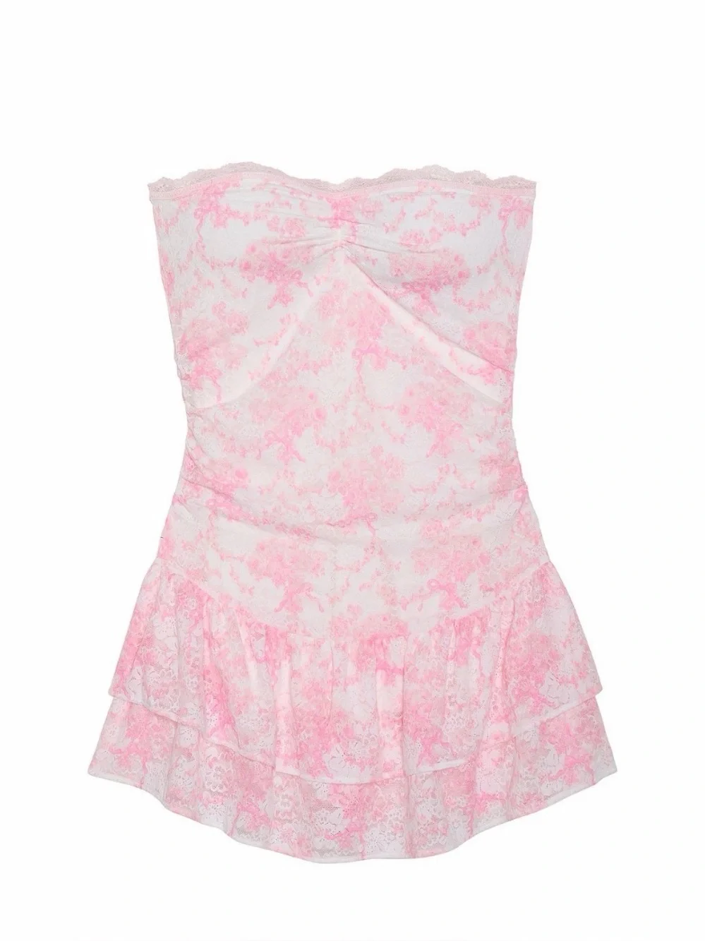 Love Shack Fancy/ VS Pink collab - Strapless Pink Lace Chemise